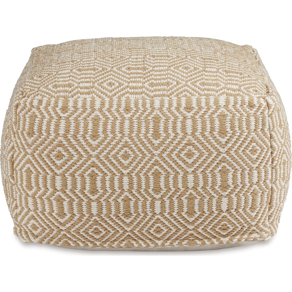 pouf tan ivory pouf  ottoman   