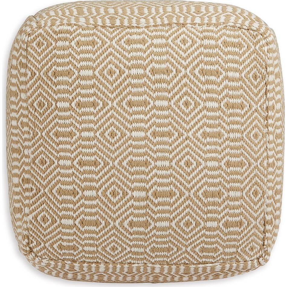pouf tan ivory pouf  ottoman   