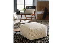 pouf tan ivory pouf  ottoman   