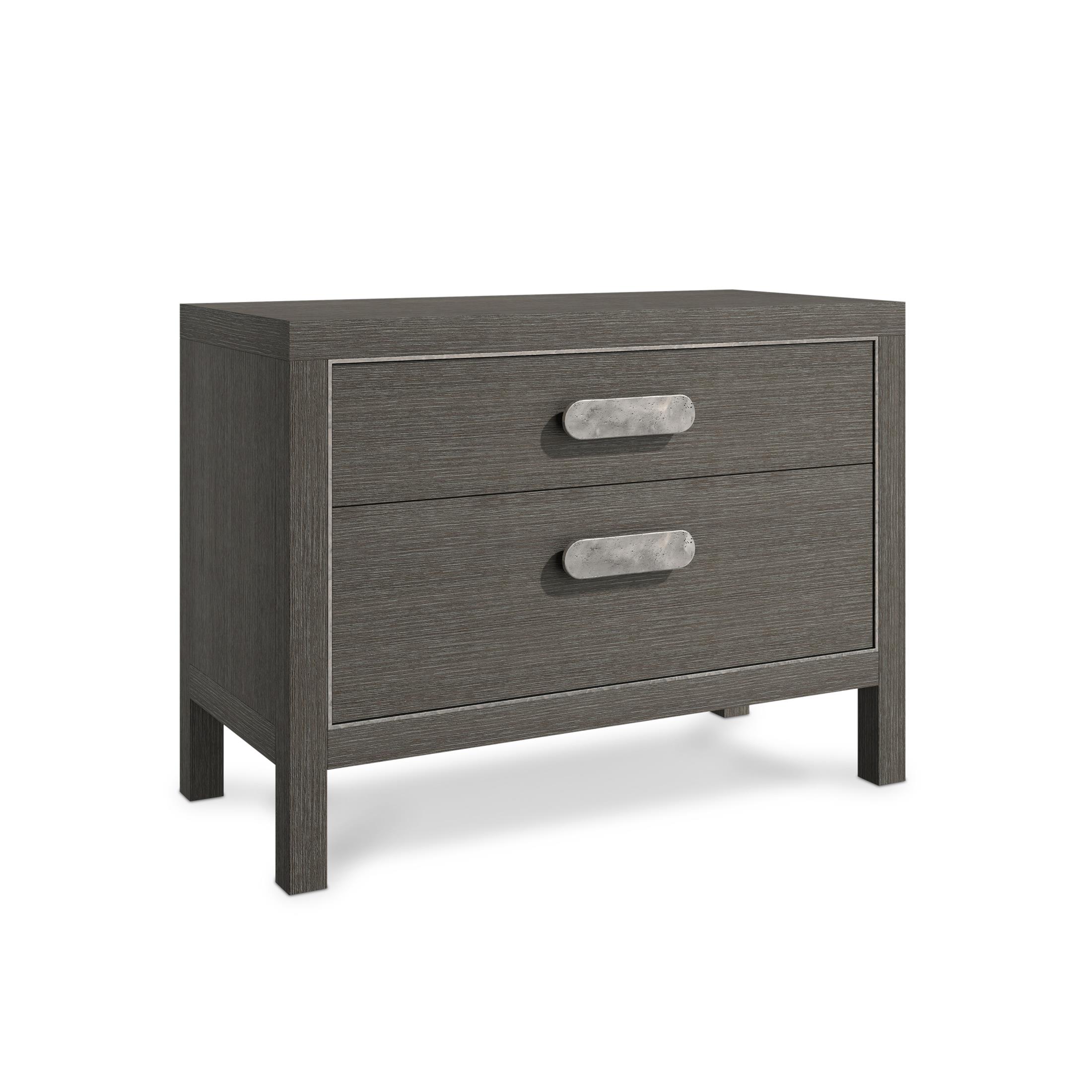 prado porcini; bright graphite nightstand   