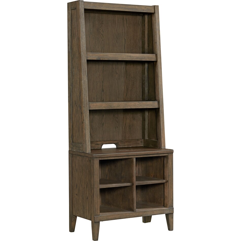 presley weathered vintage oak finish bookcase   