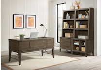presley weathered vintage oak finish desk   