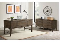 presley weathered vintage oak finish file cabinet   