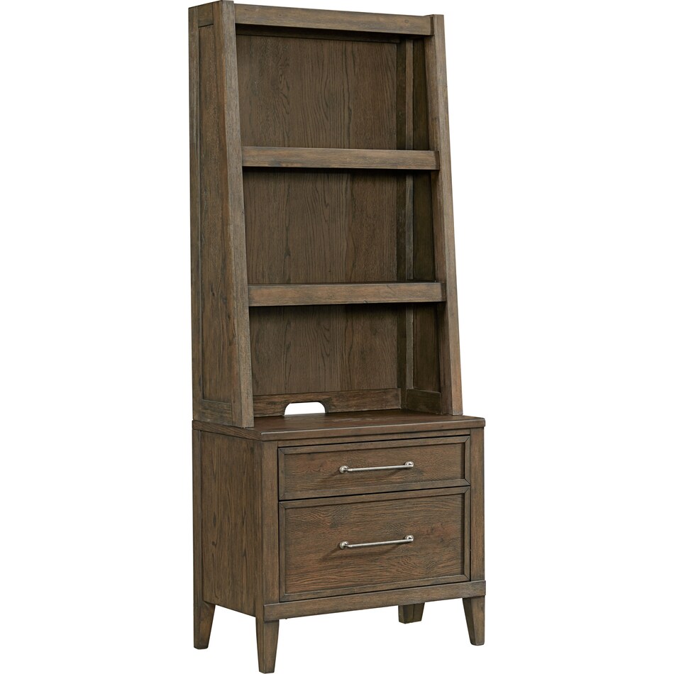 presley weathered vintage oak finish file cabinet   