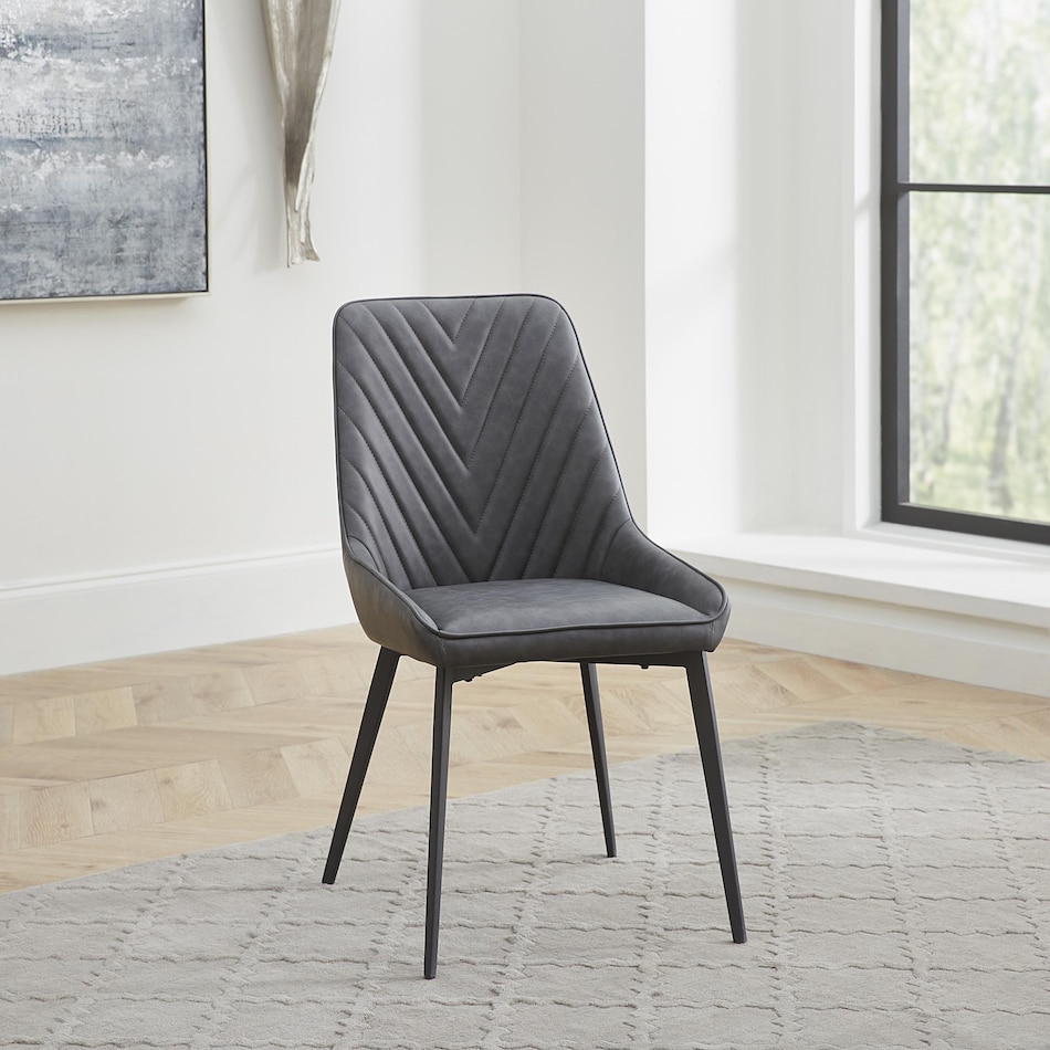 priya dark grey side chair   
