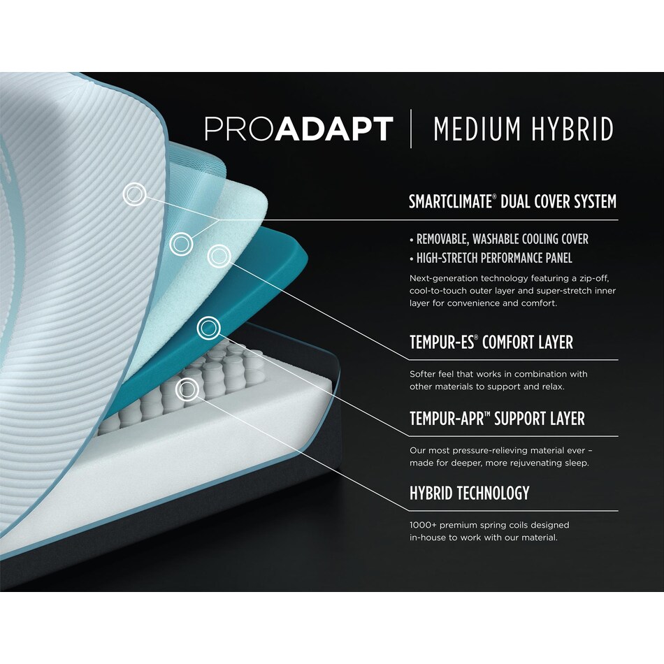 proadapt medium hybrid mattress cal king   