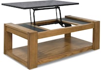 quentina light brown black cocktail table lift top   