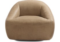 quincy beige tan leather accent chair   
