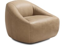 quincy beige tan leather accent chair   