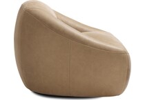 quincy beige tan leather accent chair   
