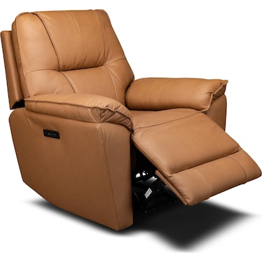 QUINN LEATHER POWER SWIVEL RECLINER