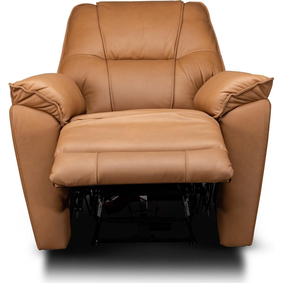 quinn brown power leather wall recliner   
