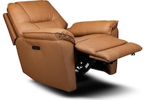 quinn brown power leather wall recliner   