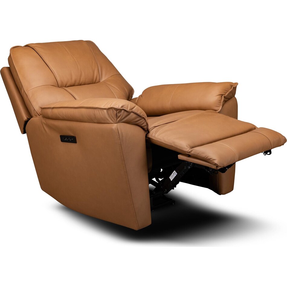 quinn brown power leather wall recliner   