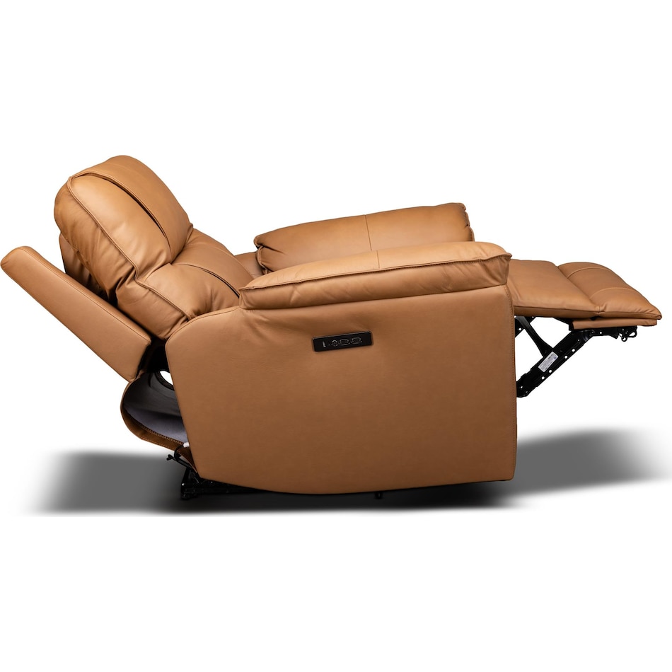 quinn brown power leather wall recliner   
