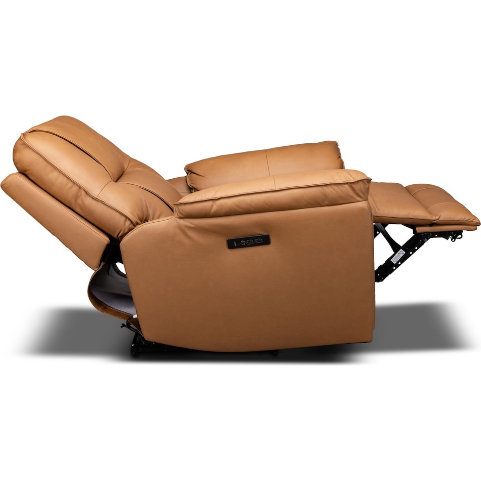 quinn brown power leather wall recliner   