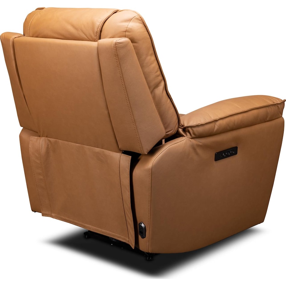 quinn brown power leather wall recliner   