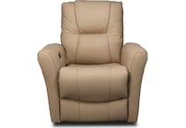 raife brown leather wall recliner   