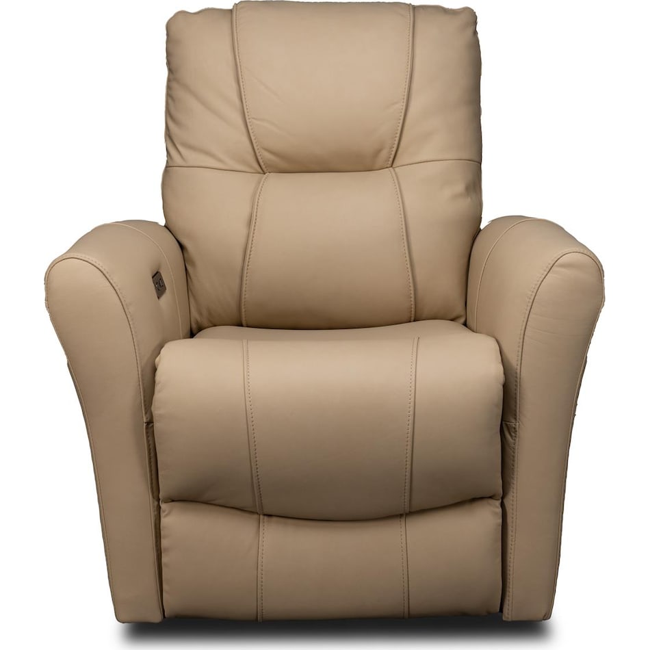 raife brown leather wall recliner   