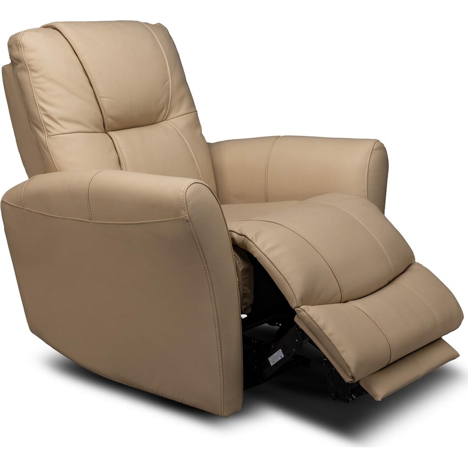 raife brown leather wall recliner   