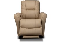 raife brown leather wall recliner   