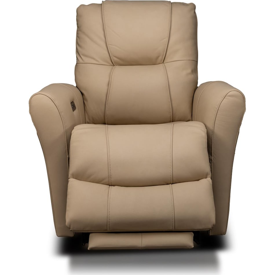 raife brown leather wall recliner   