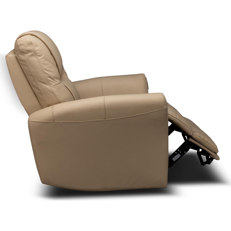 raife brown leather wall recliner   
