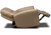 raife brown leather wall recliner   