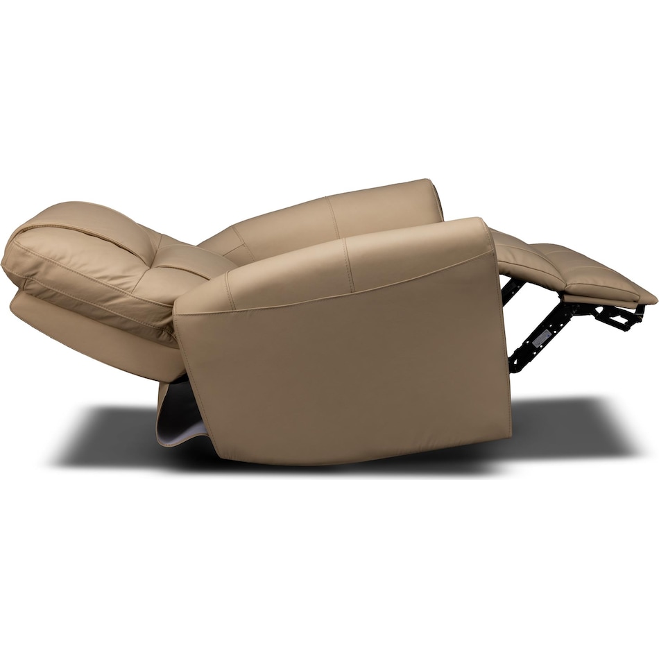 raife brown leather wall recliner   
