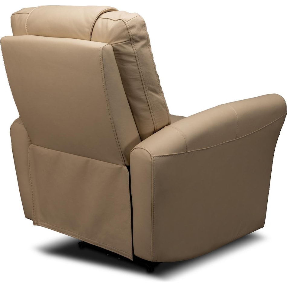 raife brown leather wall recliner   