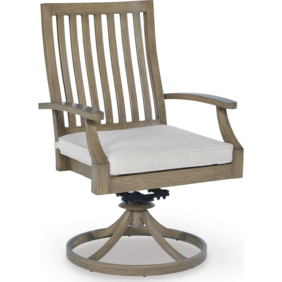 rainier ranch brown beige swivel chair   