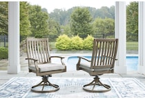 rainier ranch brown beige swivel chair   