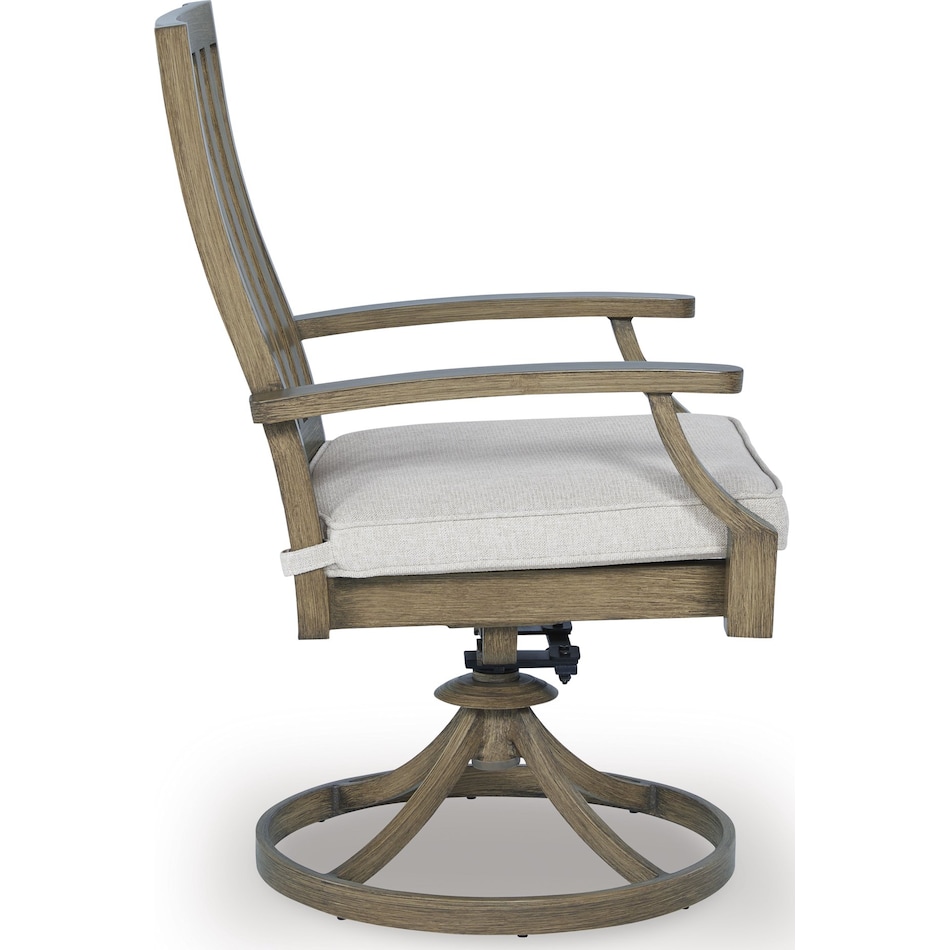 rainier ranch brown beige swivel chair   