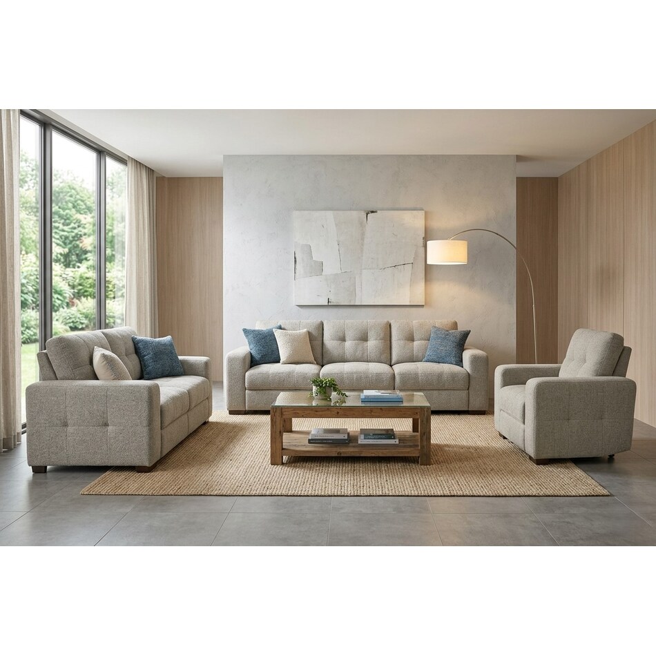 ramsey light grey power recliner   