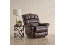 randell  brown leather rocker recliner   