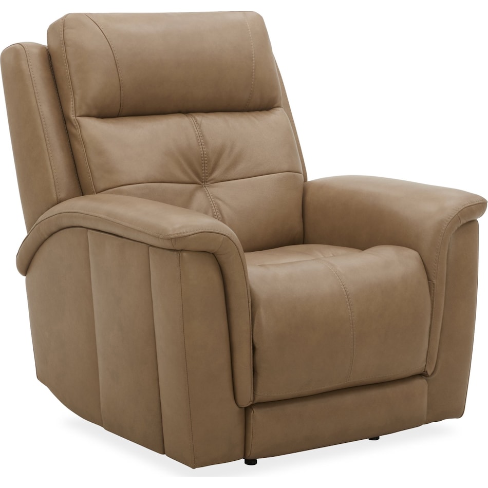 randy almond power leather recliner   
