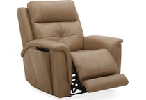 randy almond power leather recliner   