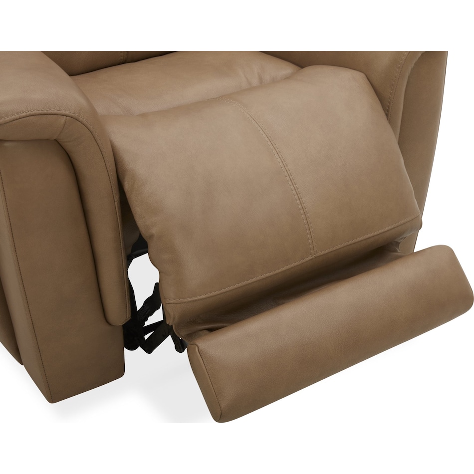 randy almond power leather recliner   