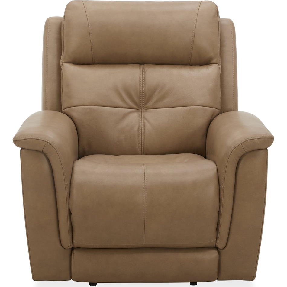 randy almond power leather recliner   