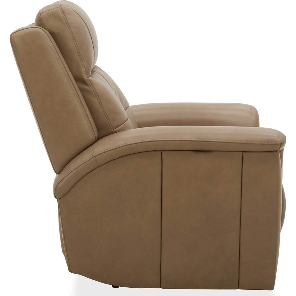 randy almond power leather recliner   