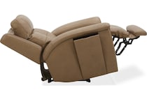 randy almond power leather recliner   