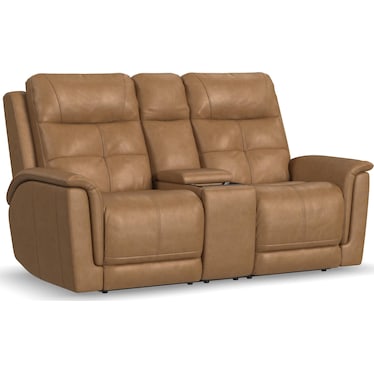 RANDY CONSOLE LOVESEAT WITH HEAT AND MASSAGE BY FLEXSTEEL