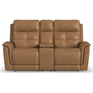 RANDY CONSOLE LOVESEAT WITH HEAT AND MASSAGE BY FLEXSTEEL