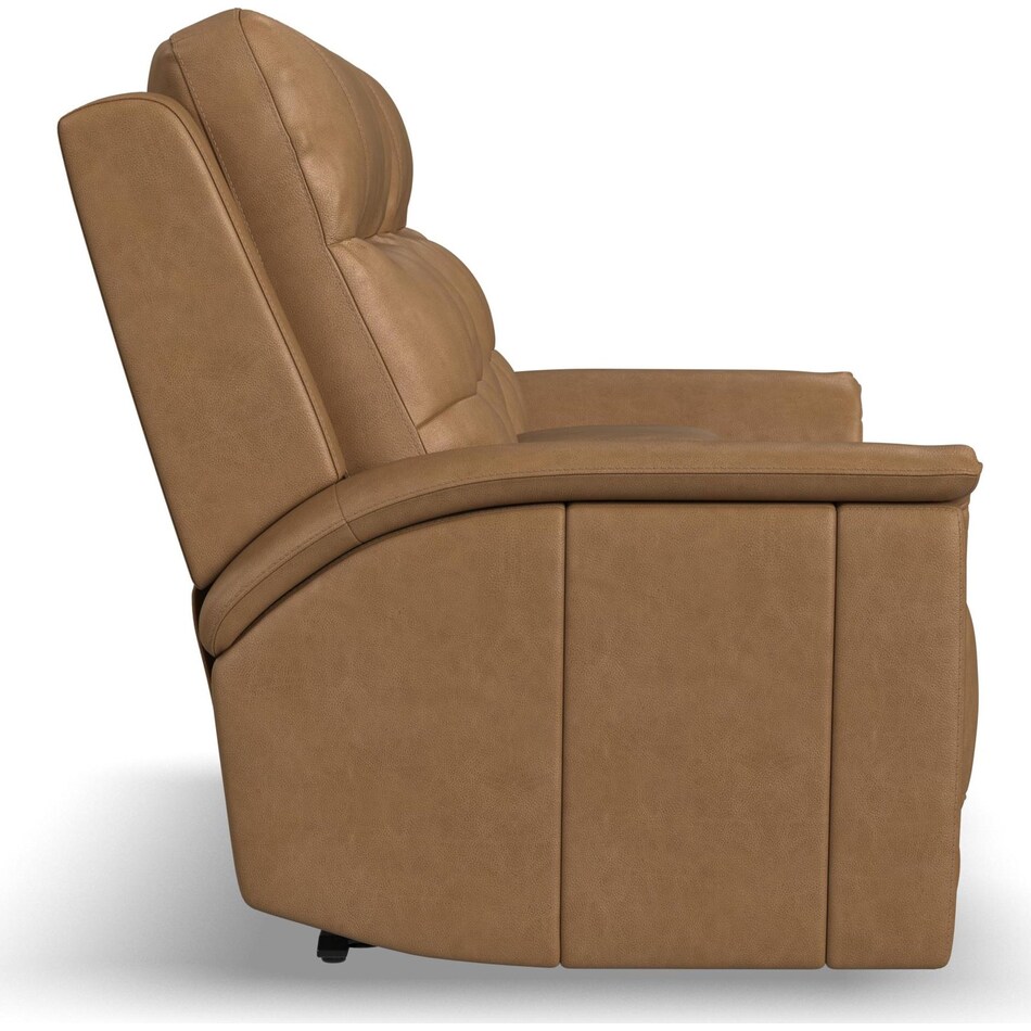 randy almond power leather reclining console loveseat   