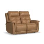 randy almond power leather reclining loveseat   