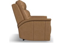 randy almond power leather reclining loveseat   