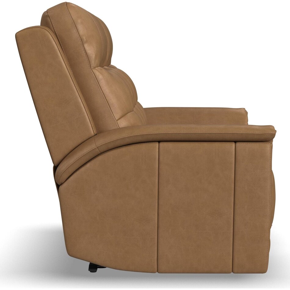 randy almond power leather reclining loveseat   