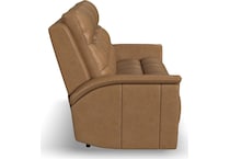 randy almond power leather reclining sofa   