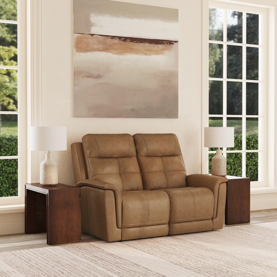 randy brown power leather reclining loveseat   