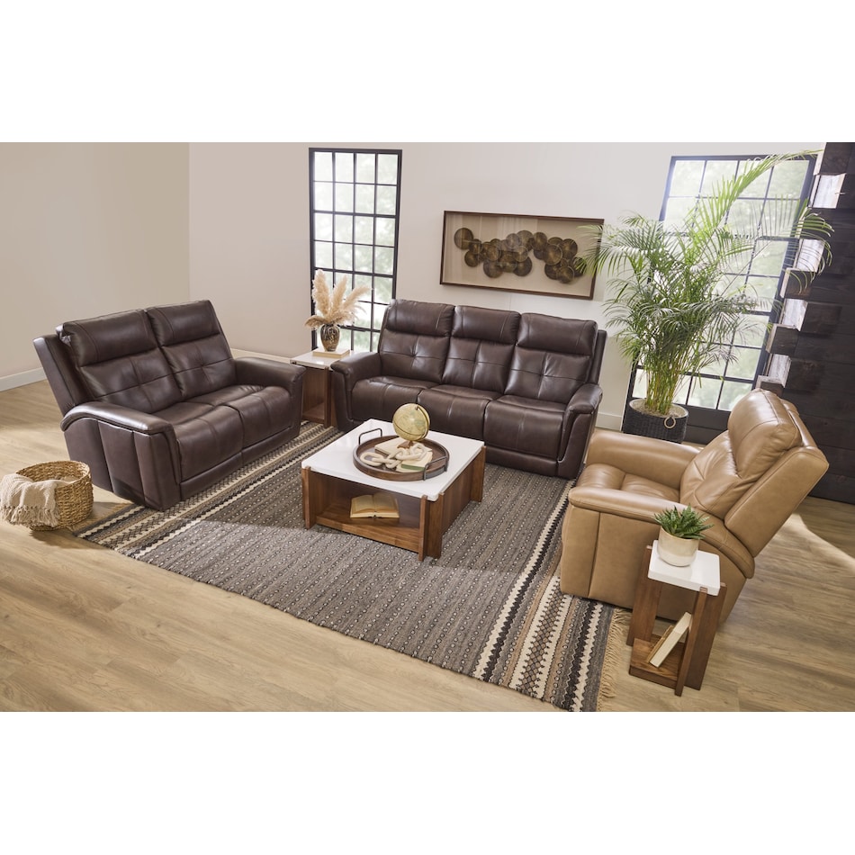 randy brown power leather reclining loveseat   